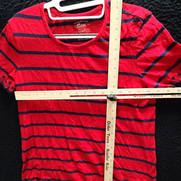 G.H Bass & Co. Womens Every Day Tee Multicolor Size Medium 100% Cotton Pullover - Picture 3 of 12